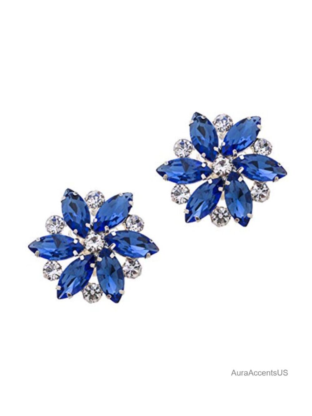Rhinestone Flower Shoe Clips Pair Wedding Party Shoe Buckles Decoration